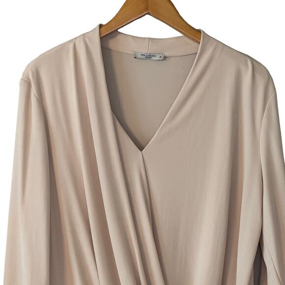 M.M. LAFLEUR The Deneuve Wrap Knit Crepe Creme Top Plus Size +1 - Picture 4 of 9